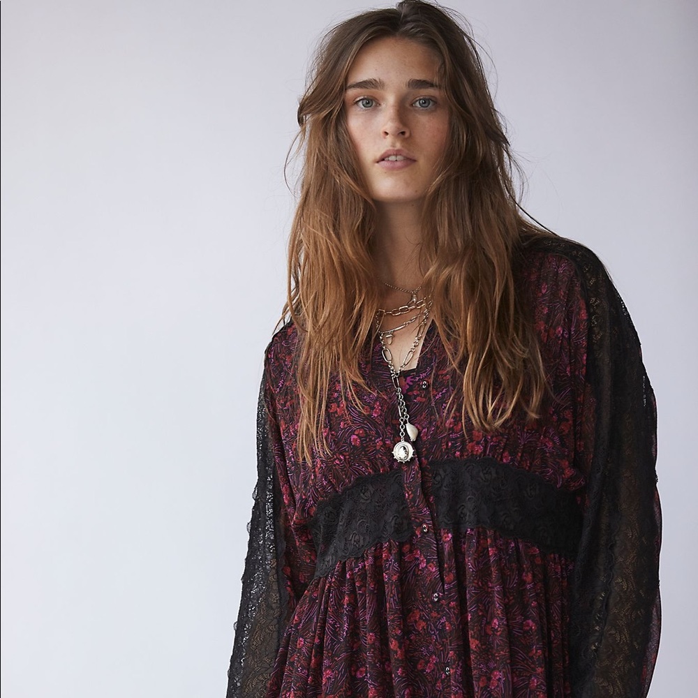 NWOT Free People Sheer Romance Mini Dress Z269-9